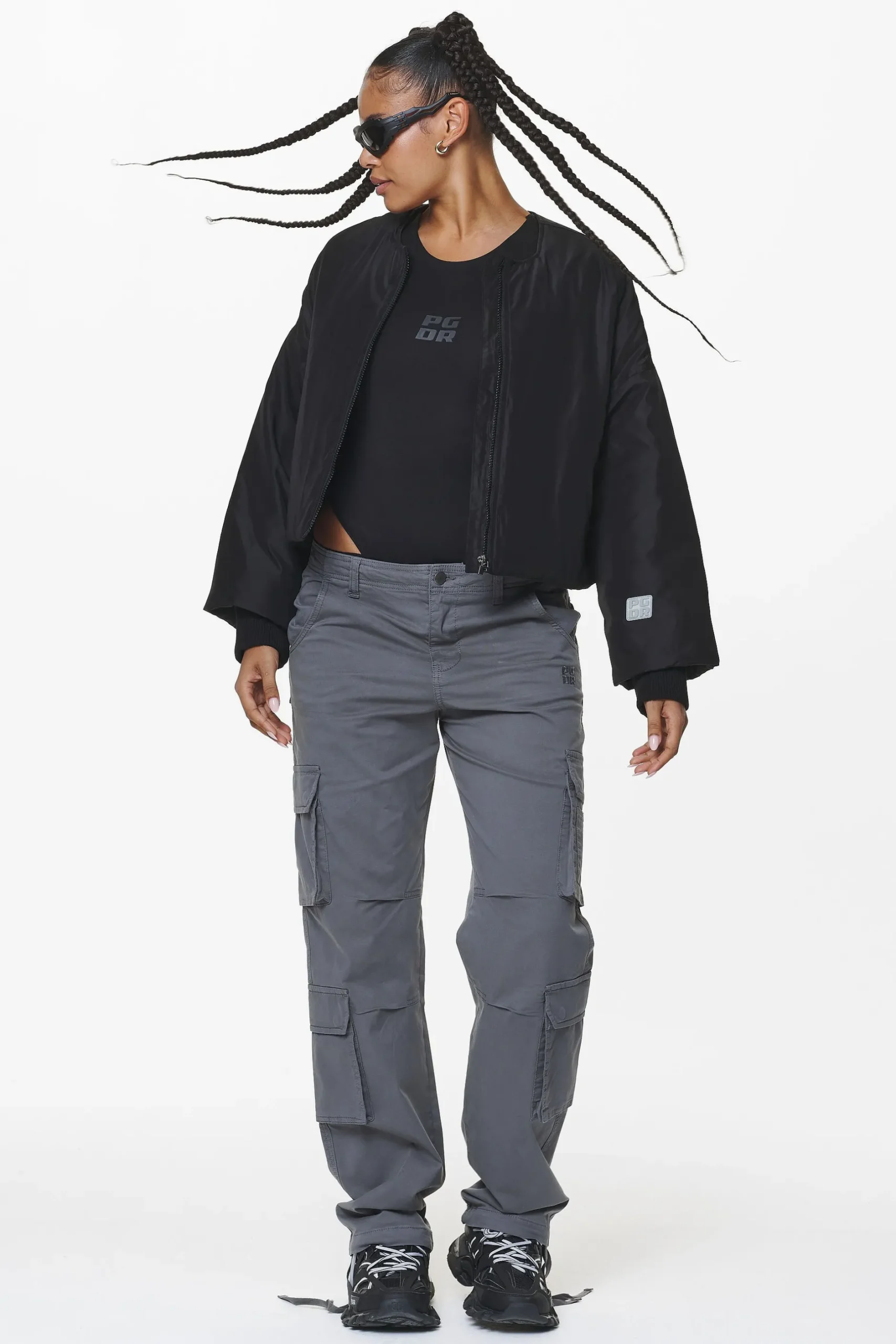 Pegador Jackets|Floro Volume Puffer Bomber Jacket Black
