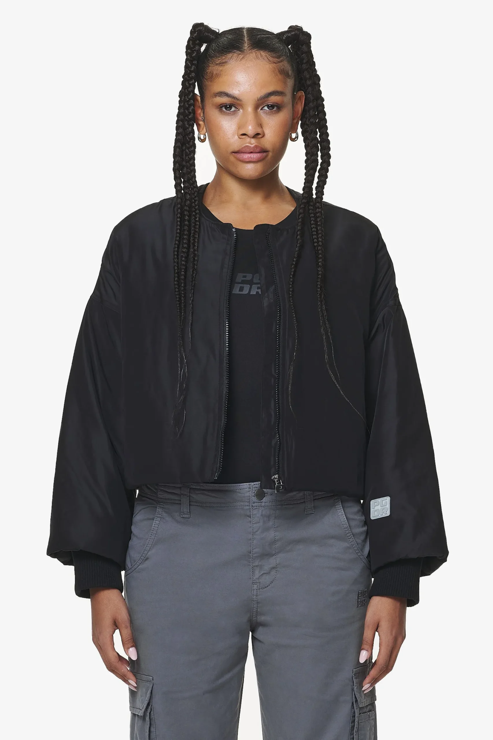 Pegador Jackets|Floro Volume Puffer Bomber Jacket Black
