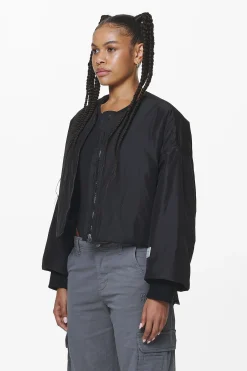 Pegador Jackets|Floro Volume Puffer Bomber Jacket Black