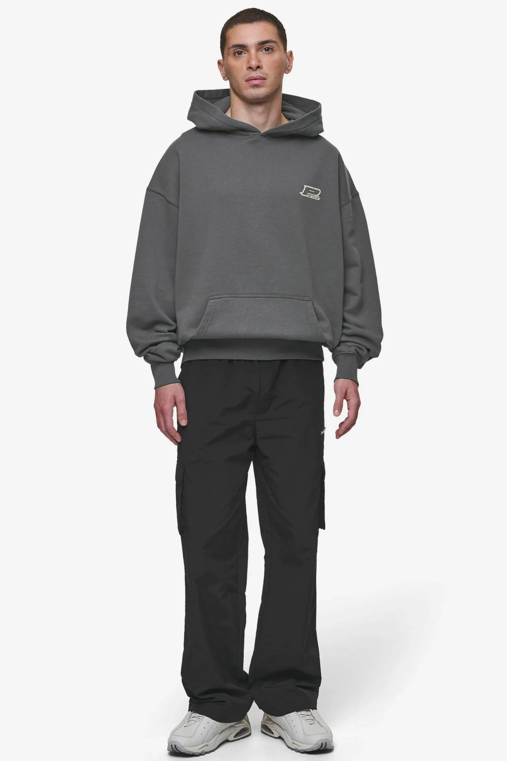 Pegador Hoodies|Fox Oversized Hoodie Washed Anthracite