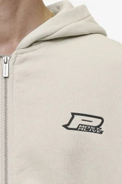 Pegador Hoodies|Zip Hoodies|Fox Oversized Sweat Jacket Washed Light Beige