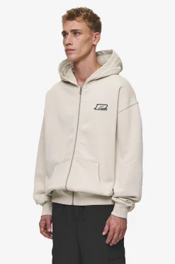 Pegador Hoodies|Zip Hoodies|Fox Oversized Sweat Jacket Washed Light Beige