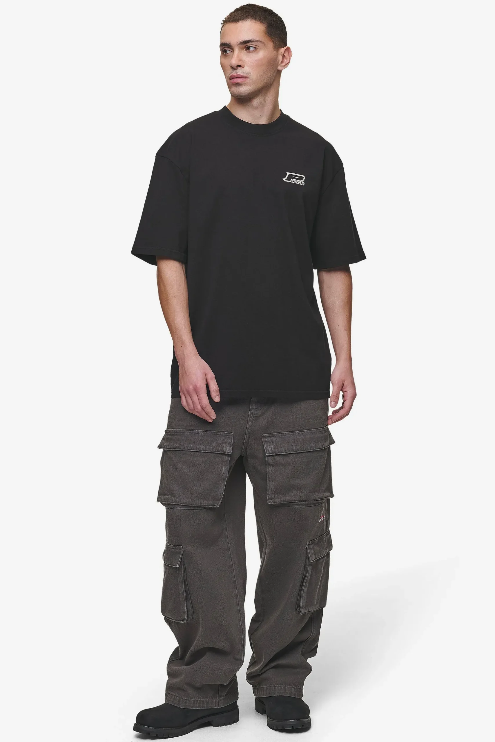 Pegador Tees|Fox Oversized Tee Washed Black