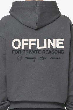 Pegador Hoodies|Furber Oversized Hoodie Washed Volcano Grey