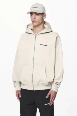 Pegador Hoodies|Zip Hoodies|Furber Oversized Sweat Jacket Washed Dust Cream