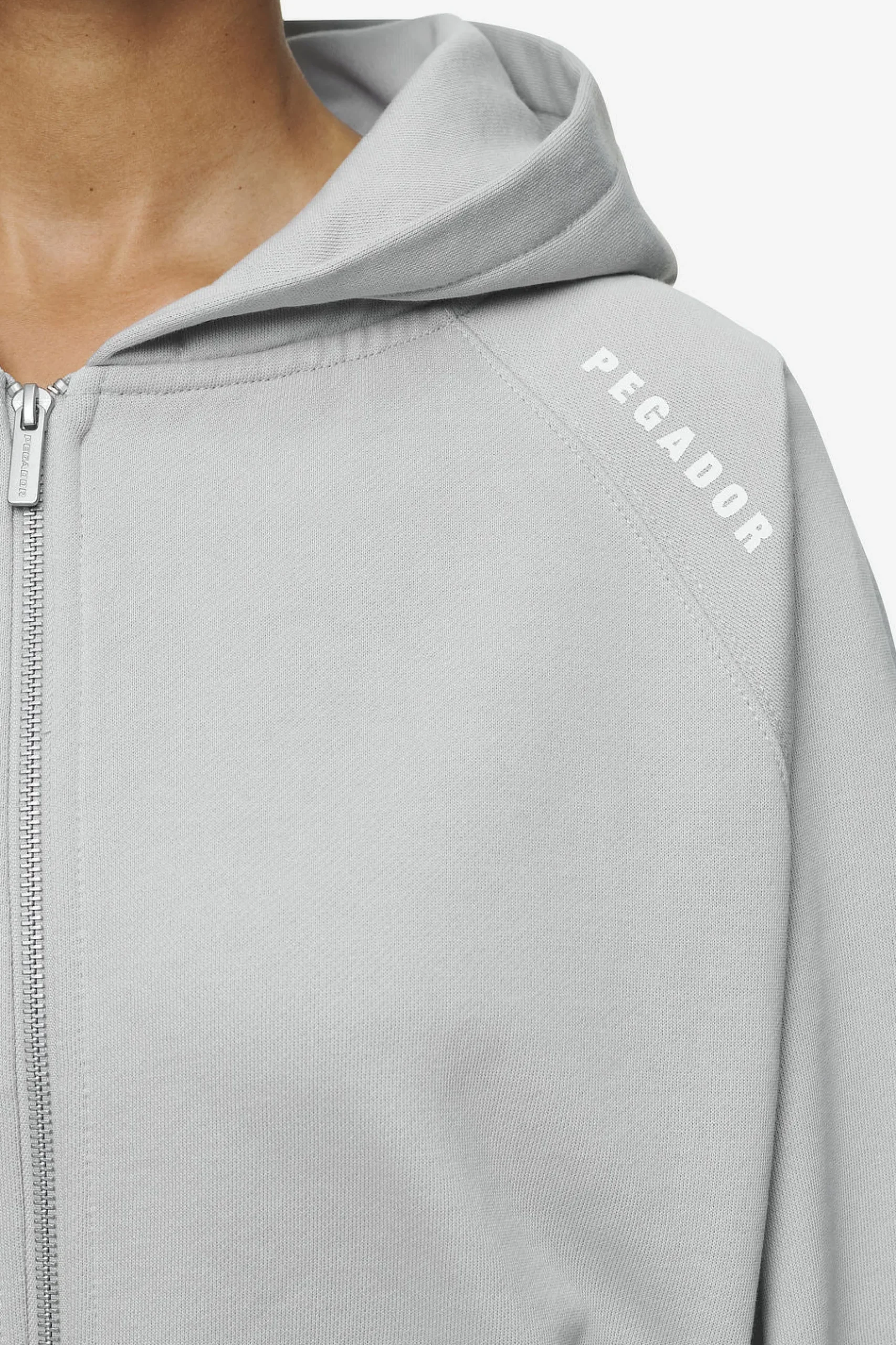 Pegador Hoodies|Zip Hoodies|Gabi Oversized Sweat Jacket Washed Sky Grey