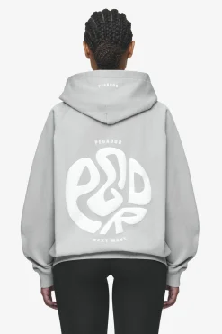 Pegador Hoodies|Zip Hoodies|Gabi Oversized Sweat Jacket Washed Sky Grey