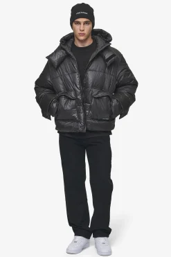 Pegador Jackets|Garrick Vintage Oversized Puffer Jacket Black
