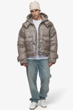 Pegador Jackets|Garrick Vintage Oversized Puffer Jacket Light Brown