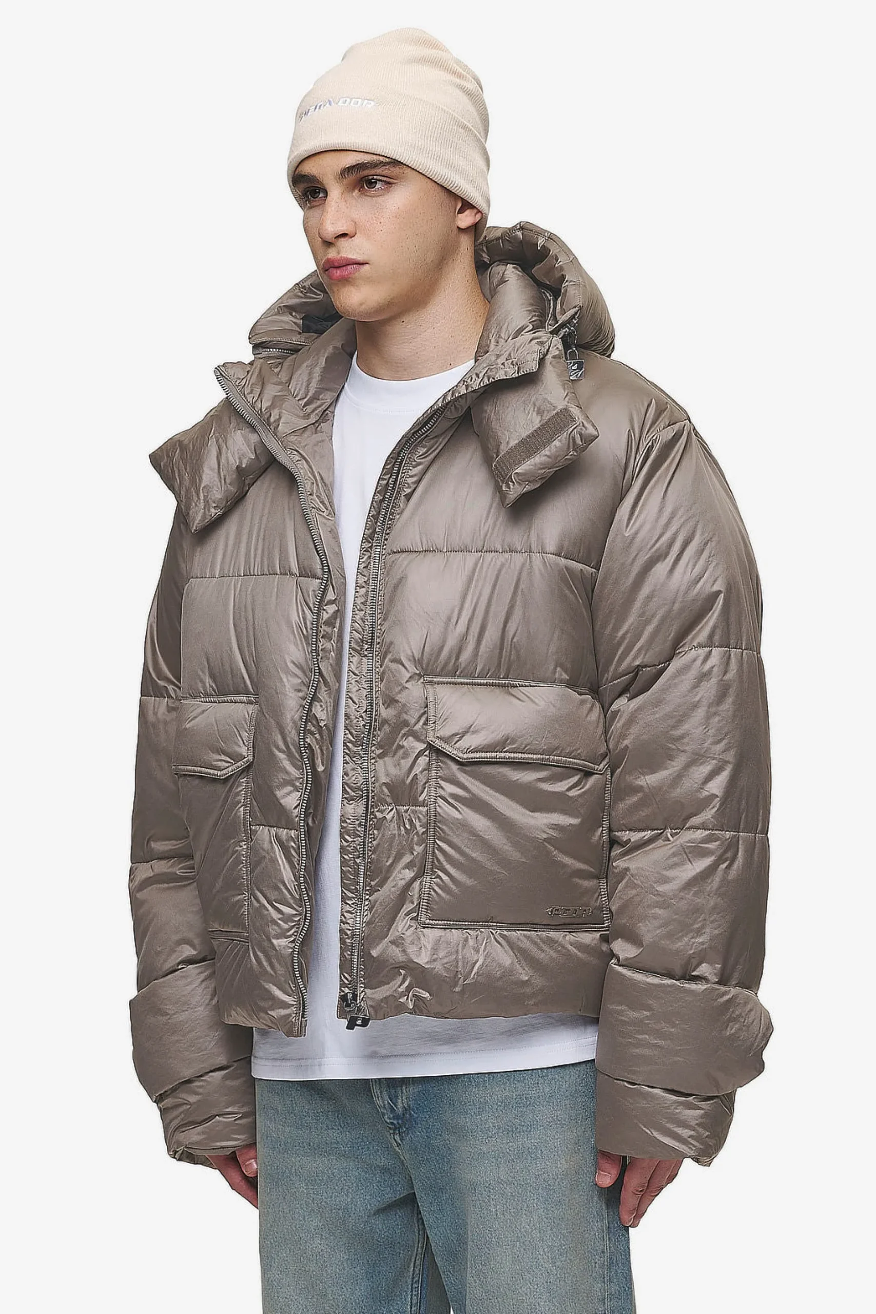 Pegador Jackets|Garrick Vintage Oversized Puffer Jacket Light Brown