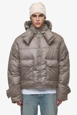 Pegador Jackets|Garrick Vintage Oversized Puffer Jacket Light Brown