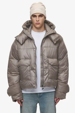 Pegador Jackets|Garrick Vintage Oversized Puffer Jacket Light Brown