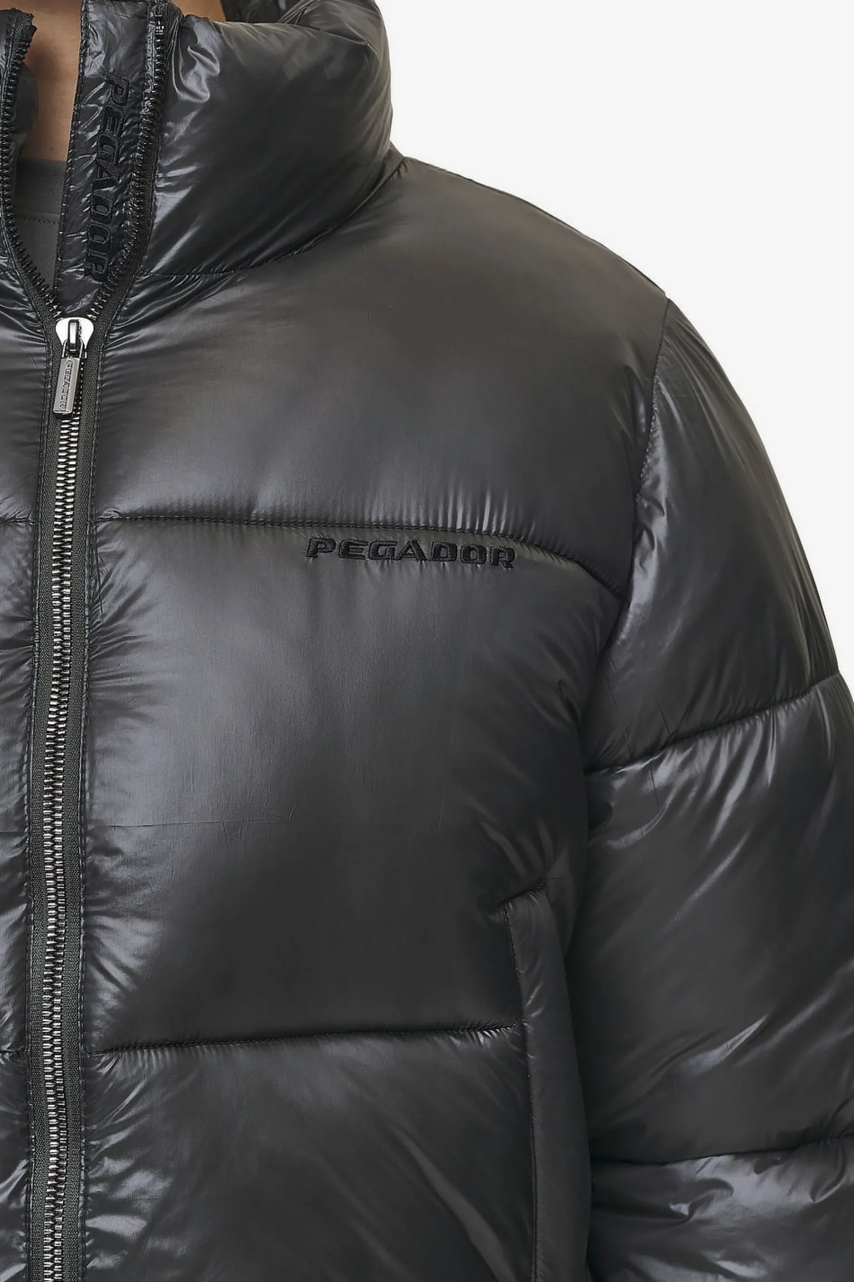 Pegador Jackets|Georgia Light Glossy Puffer Jacket Anthracite