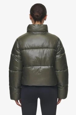 Pegador Jackets|Georgia Light Glossy Puffer Jacket Mud Olive