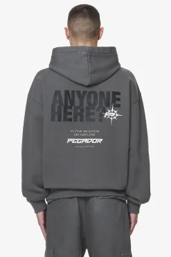 Pegador Hoodies|Gien Oversized Hoodie Washed Volcano Grey