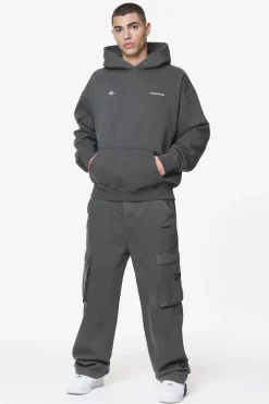 Pegador Hoodies|Gien Oversized Hoodie Washed Volcano Grey
