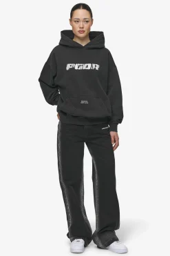 Pegador Jeans|Gina Sprayed Wide Leg Jeans Washed Black White