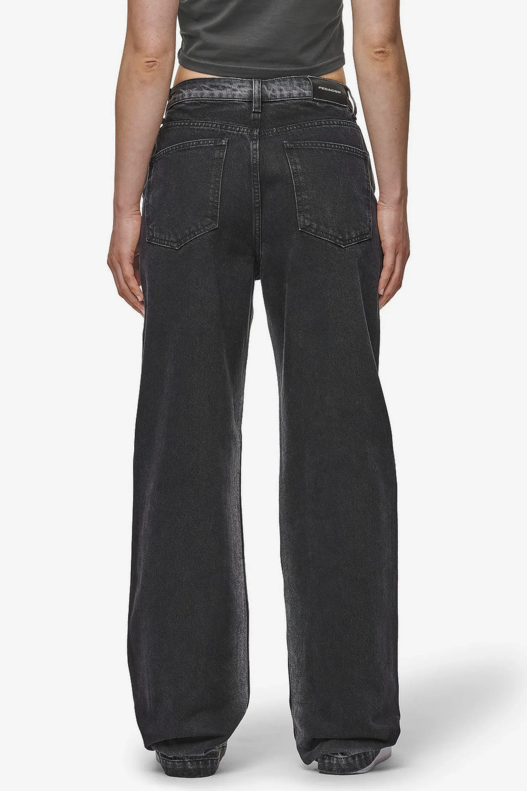 Pegador Jeans|Gina Sprayed Wide Leg Jeans Washed Black White