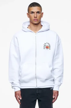 Pegador Hoodies|Zip Hoodies|Goldlight Oversized Sweat Jacket White