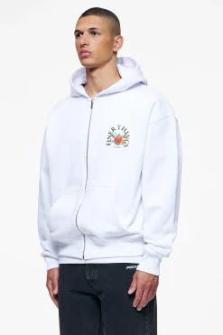 Pegador Hoodies|Zip Hoodies|Goldlight Oversized Sweat Jacket White