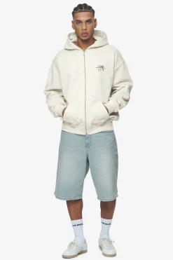 Pegador Hoodies|Zip Hoodies|Goret Oversized Sweat Jacket Washed Salty Cream