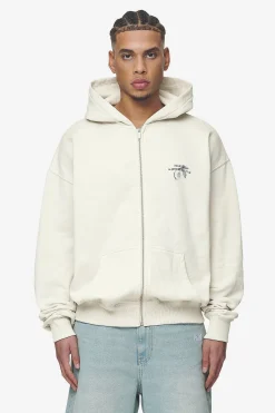 Pegador Hoodies|Zip Hoodies|Goret Oversized Sweat Jacket Washed Salty Cream