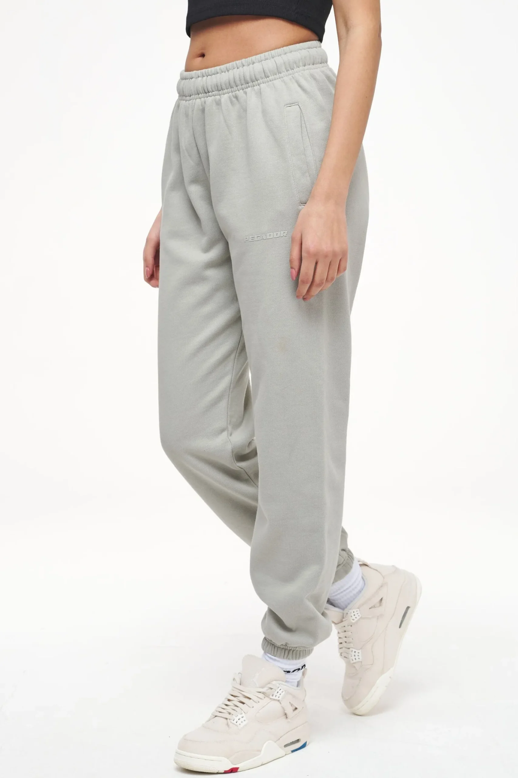 Pegador Pants|Grace High Waisted Sweat Pants Vintage Washed Quiet Gray