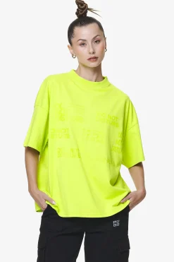 Pegador Tees|Groven Heavy Oversized Tee Washed Lime Yellow