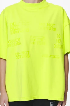 Pegador Tees|Groven Heavy Oversized Tee Washed Lime Yellow