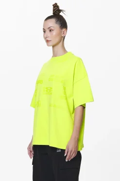 Pegador Tees|Groven Heavy Oversized Tee Washed Lime Yellow