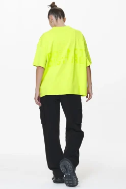 Pegador Tees|Groven Heavy Oversized Tee Washed Lime Yellow