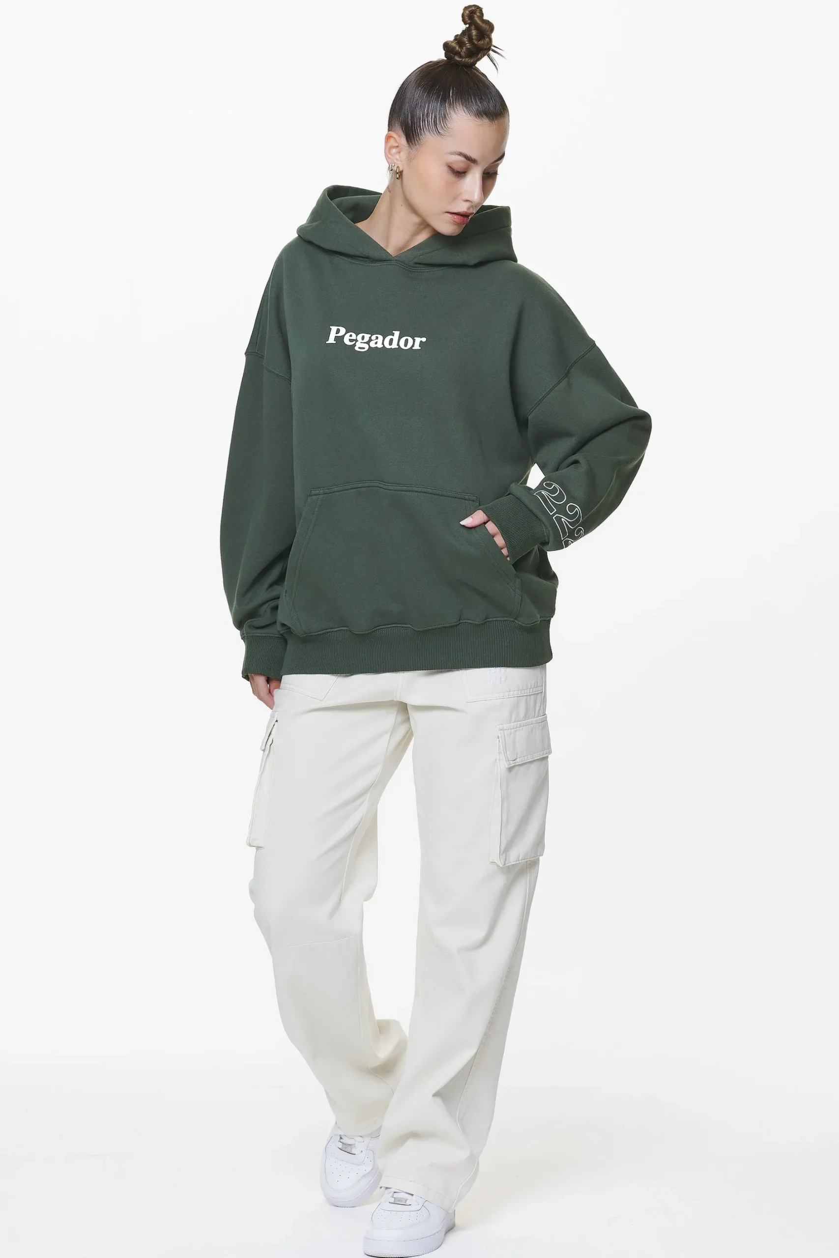 Pegador Hoodies|Habo Oversized Hoodie Washed Sage Green