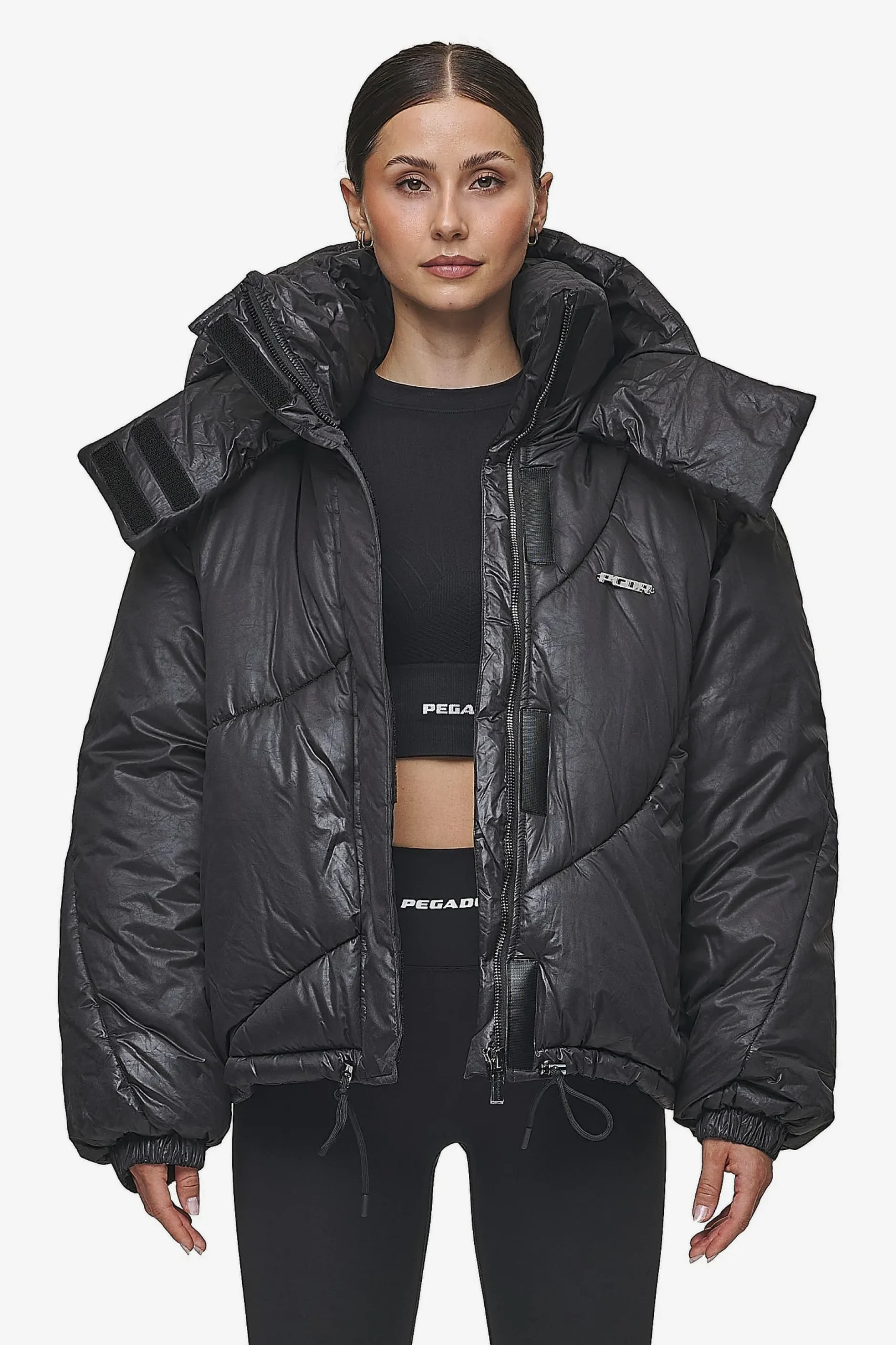 Pegador Jackets|Hailey Vintage Oversized Puffer Jacket Black