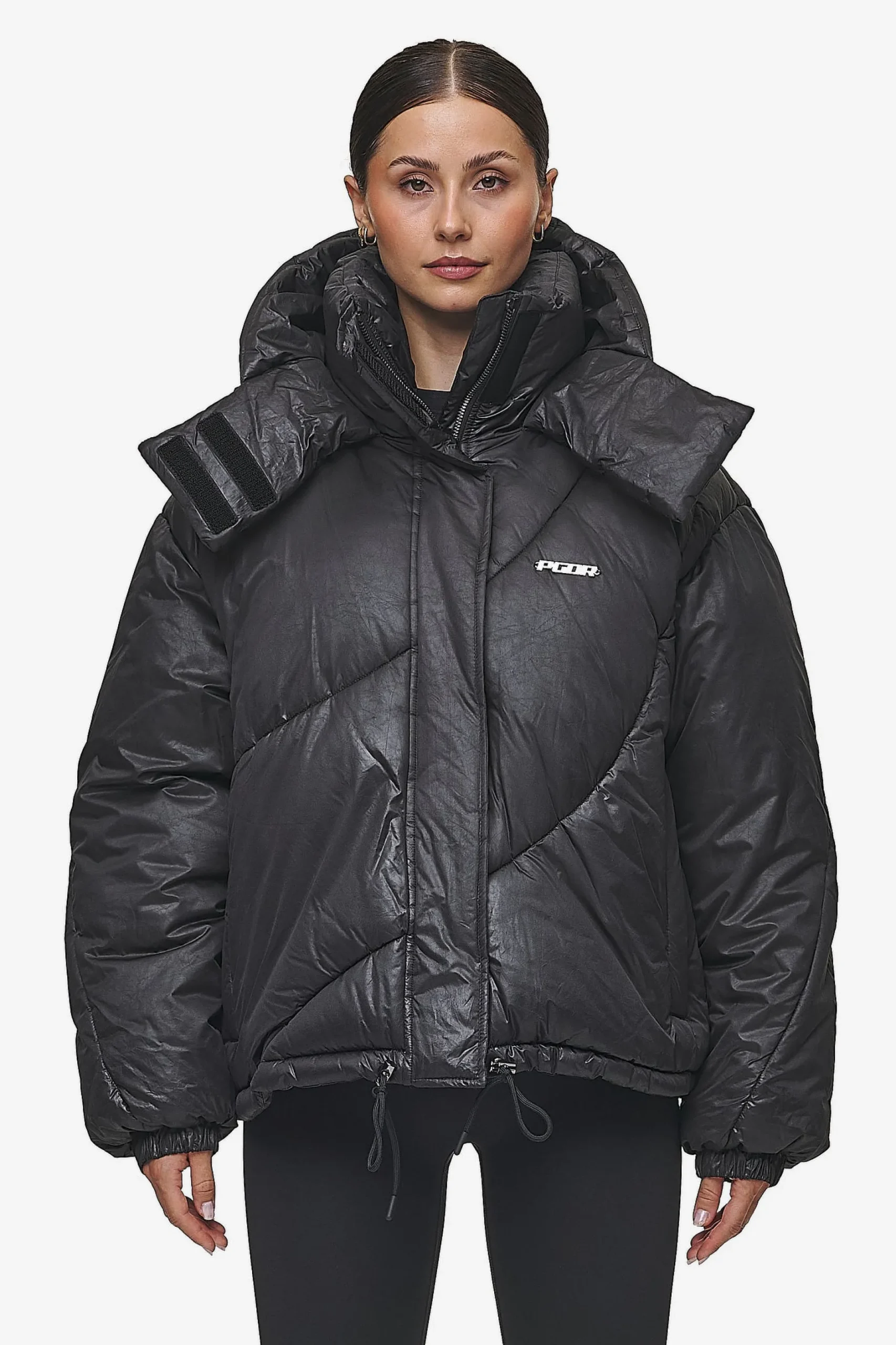 Pegador Jackets|Hailey Vintage Oversized Puffer Jacket Black