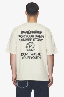 Pegador Tees|Harlan Oversized Tee Washed salty cream