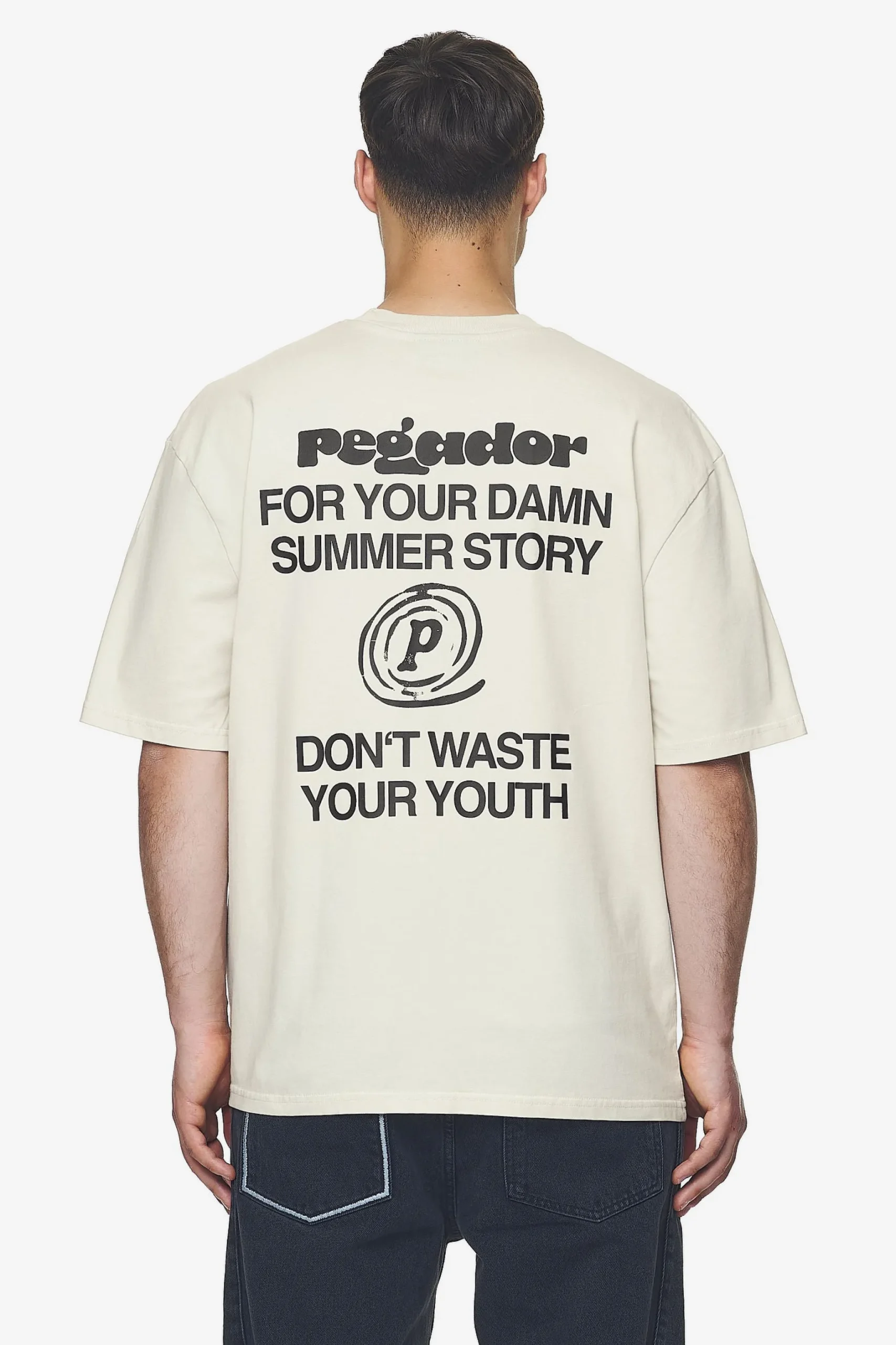 Pegador Tees|Harlan Oversized Tee Washed salty cream