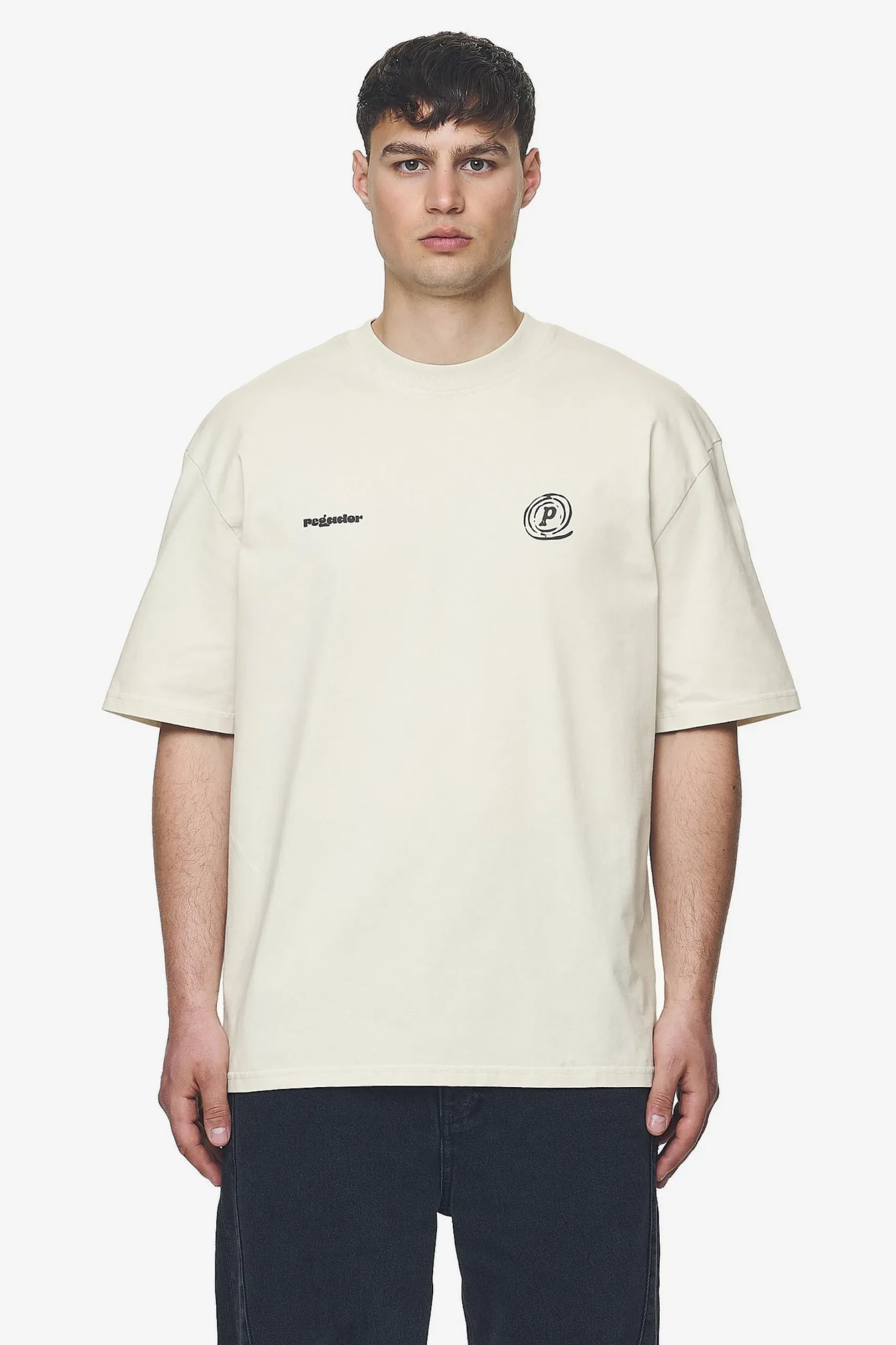 Pegador Tees|Harlan Oversized Tee Washed salty cream