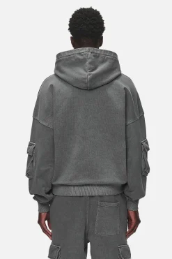 Pegador Hoodies|Harvey Terry Cargo Boxy Hoodie Vintage Grey