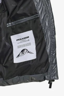 Pegador Jackets|Henra Crushed Glossy Oversized Raglan Puffer Jacket Anthracite