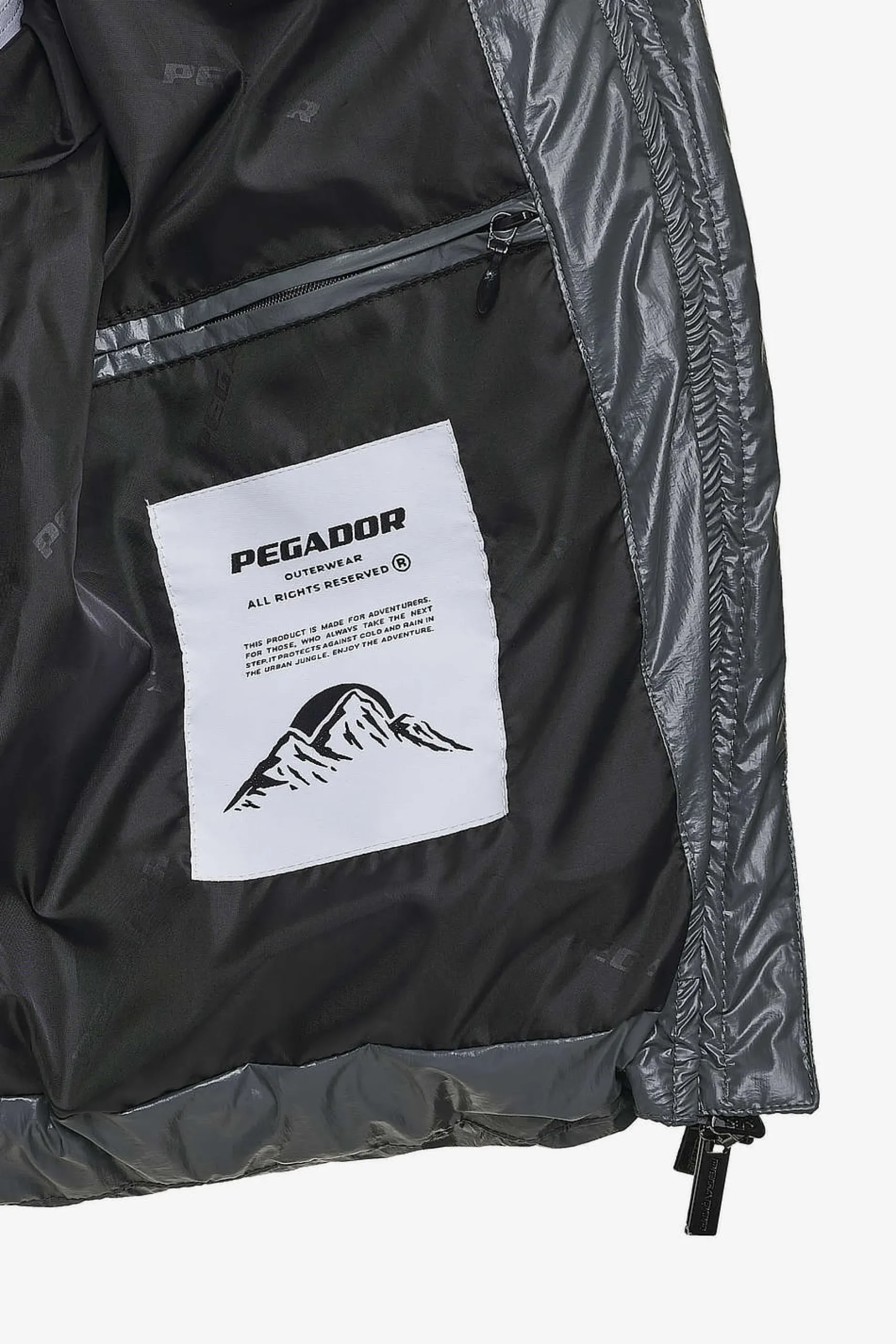 Pegador Jackets|Henra Crushed Glossy Oversized Raglan Puffer Jacket Anthracite