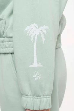 Pegador Hoodies|Zip Hoodies|Hills Cropped Zip Hoodie Vintage Washed Milky Green
