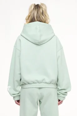 Pegador Hoodies|Zip Hoodies|Hills Cropped Zip Hoodie Vintage Washed Milky Green