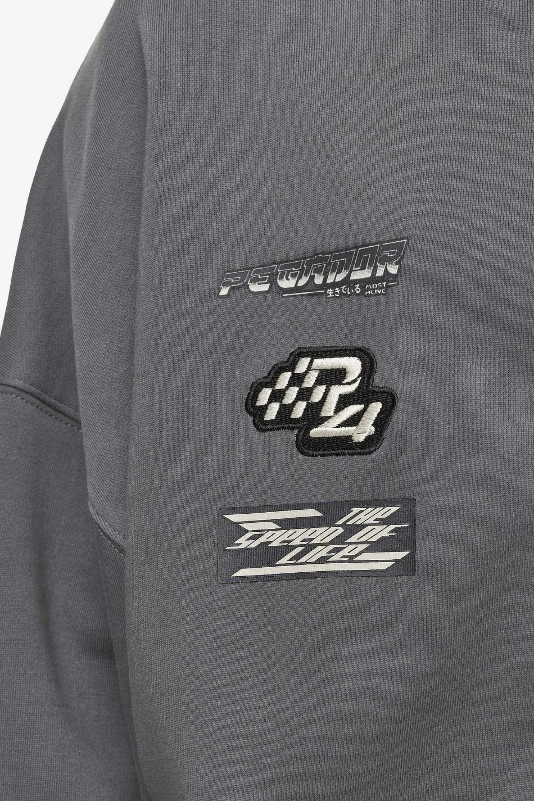 Pegador Hoodies|Zip Hoodies|Hogan Boxy Sweat Jacket Washed Anthracite
