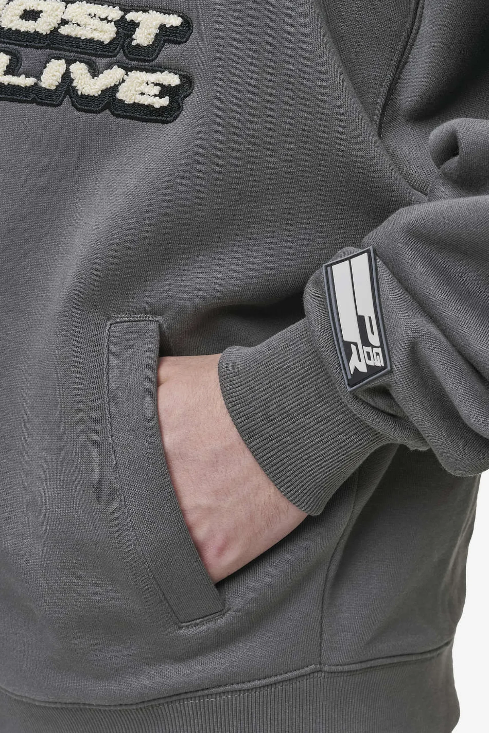 Pegador Hoodies|Zip Hoodies|Hogan Boxy Sweat Jacket Washed Anthracite