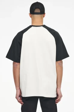 Pegador Tees|Hudson Raglan Oversized Tee Vintage Washed Angels Cream Black Ink
