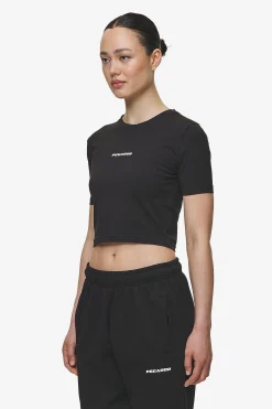 Pegador Tees|Ines Cropped Baby Tee White Gum Black