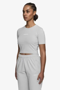 Pegador Tees|Ines Cropped Baby Tee White Gum Washed sky grey