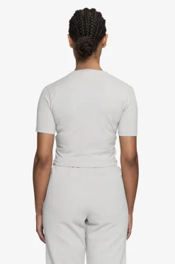 Pegador Tees|Ines Cropped Baby Tee White Gum Washed sky grey
