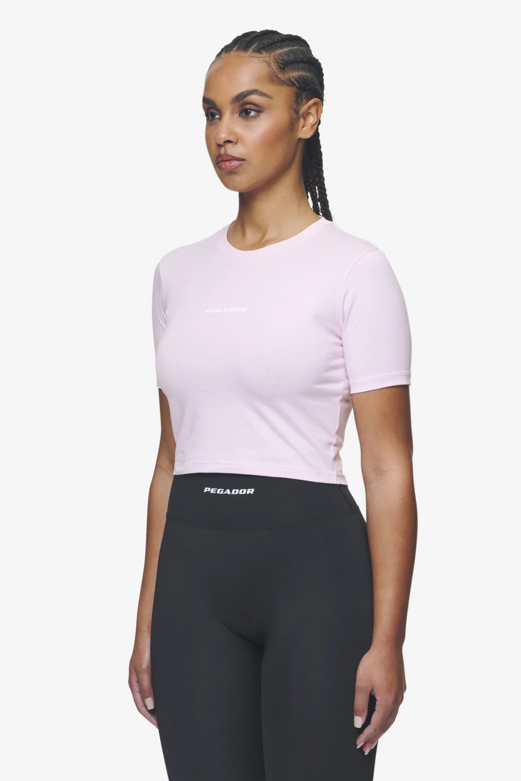 Pegador Tees|Ines Cropped Baby Tee White Gum Washed bubblegum