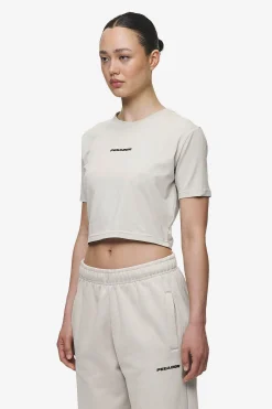 Pegador Tees|Ines Cropped Baby Tee Washed Moon Grey Black Gum